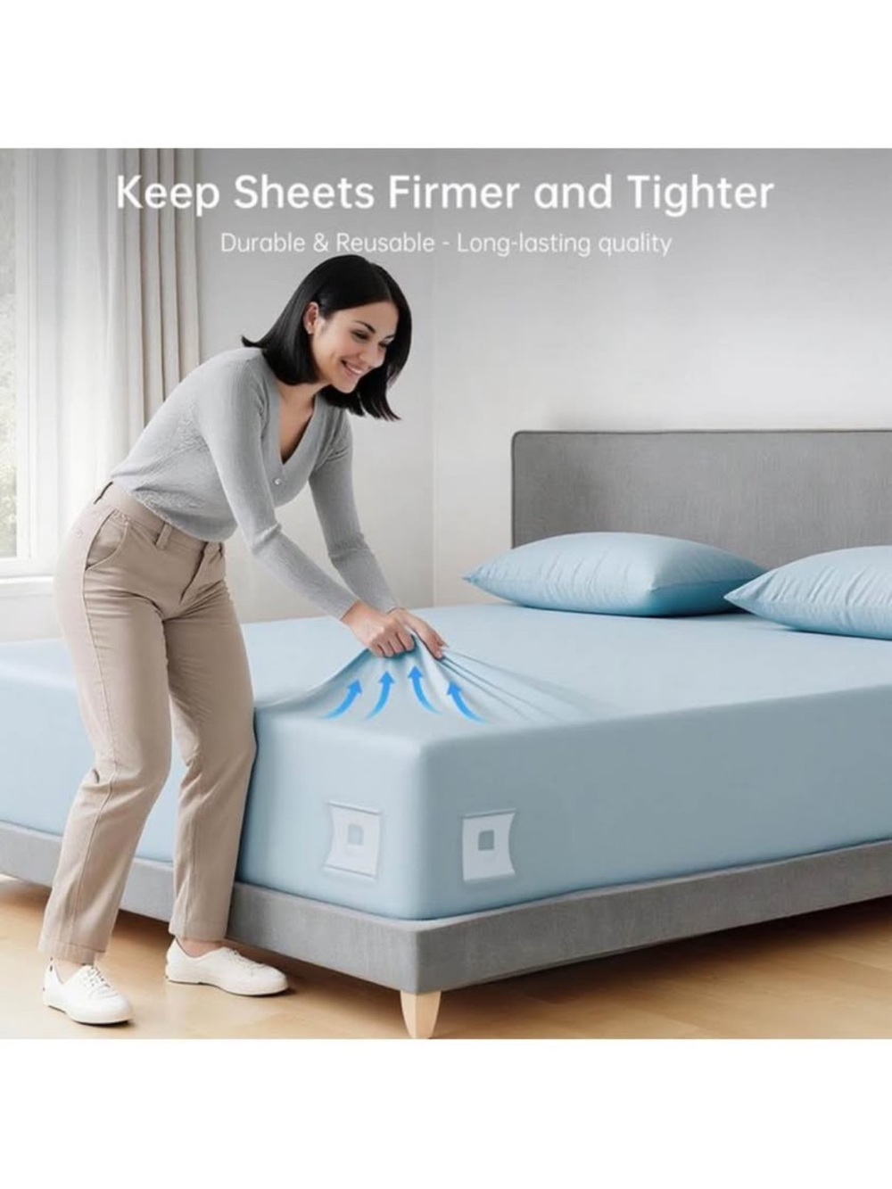 Bed sheet holders with lock clips and enhanced straps new - Picture 8 of 10